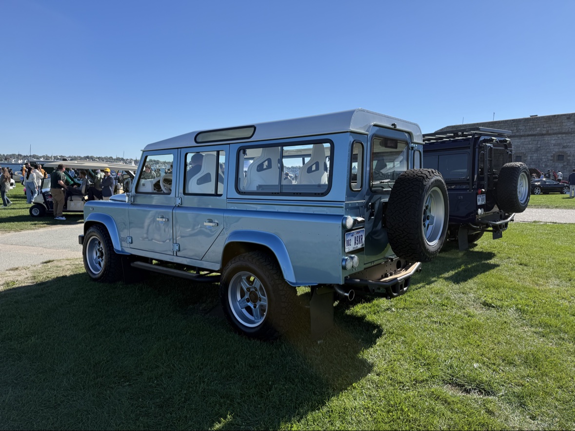 Restomod Land Rover Defender at Audrain Newport
